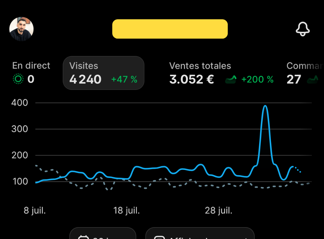 Tableau de bord Shopify — boutique accessoires animaux